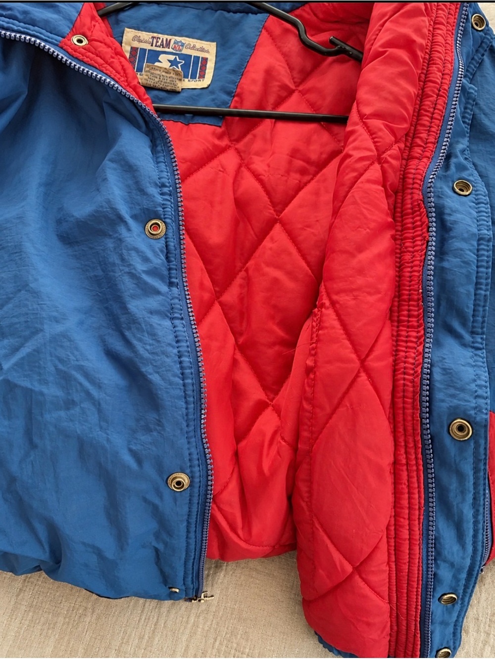 STARTER Blue & Red New York Giants Puffer Jacket - Picture 5 of 6